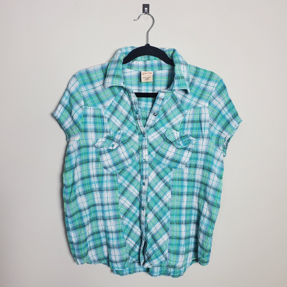 Faded Glory Stretch Button Down Shirt